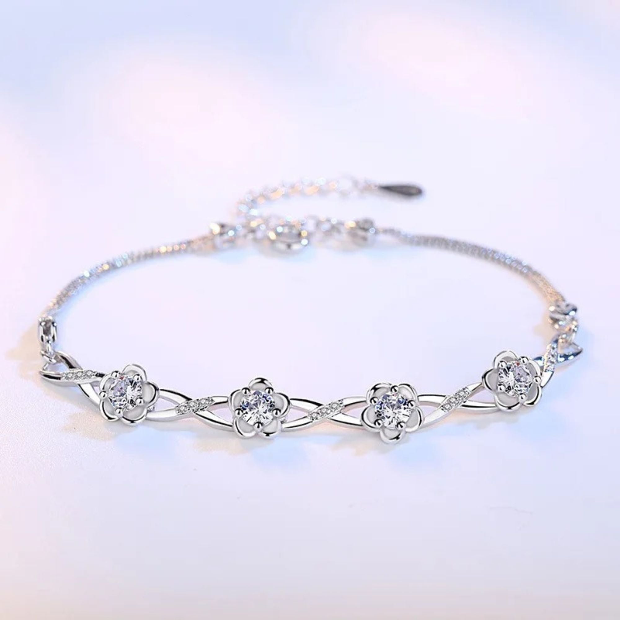 Sterling Silver Vintage Plum Blossom Bracelet