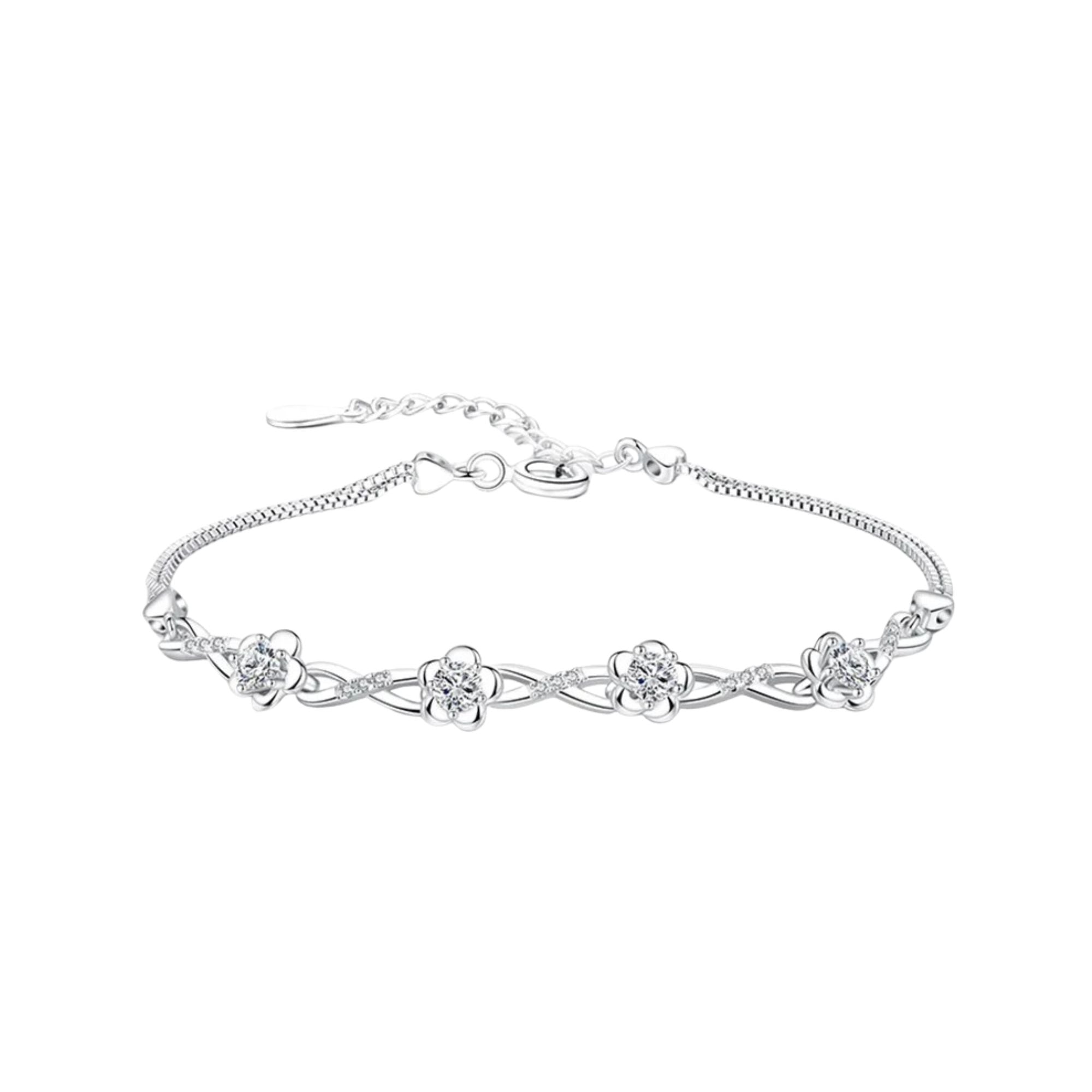 Sterling Silver Vintage Plum Blossom Bracelet