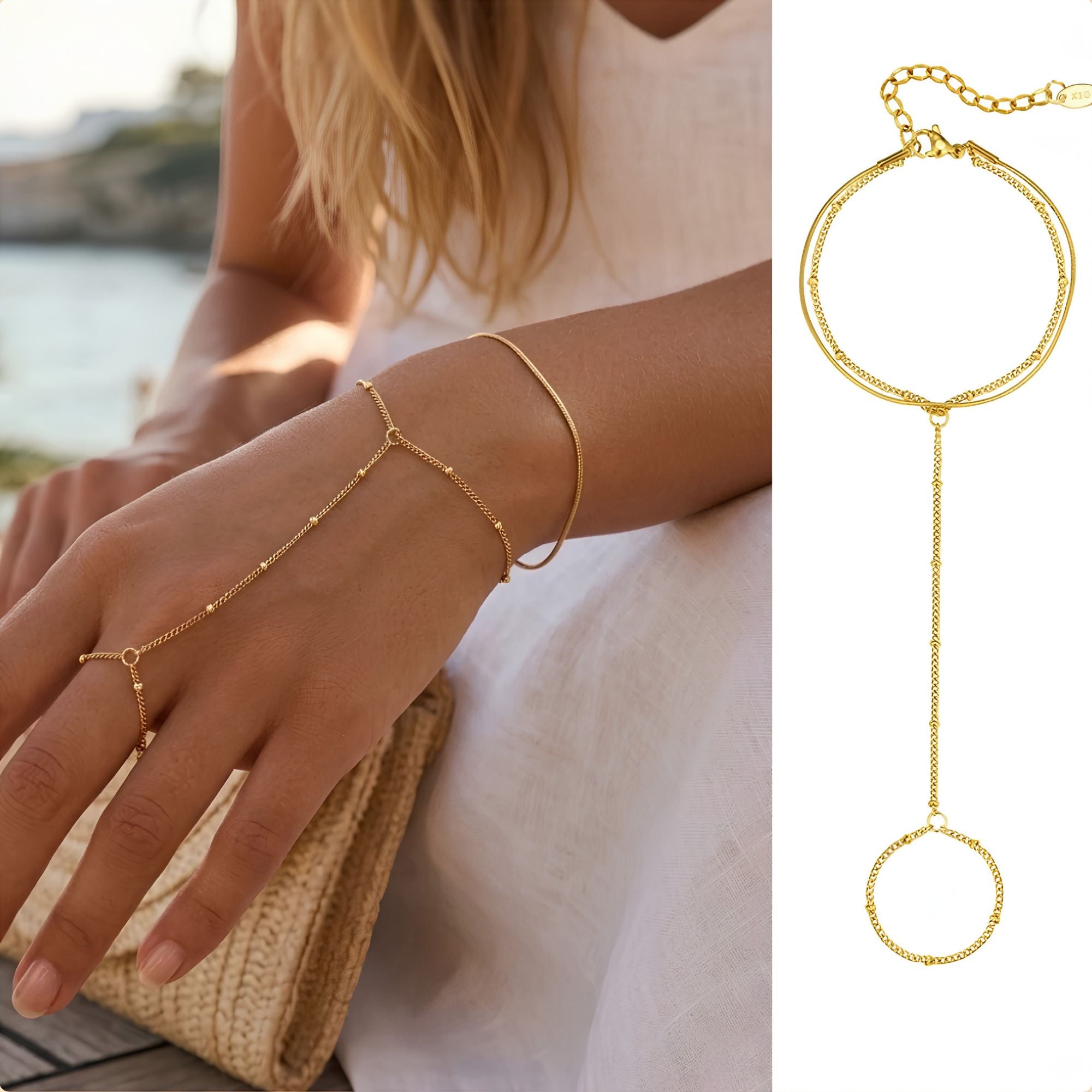 Gold Hand Chain Bracelet Premium