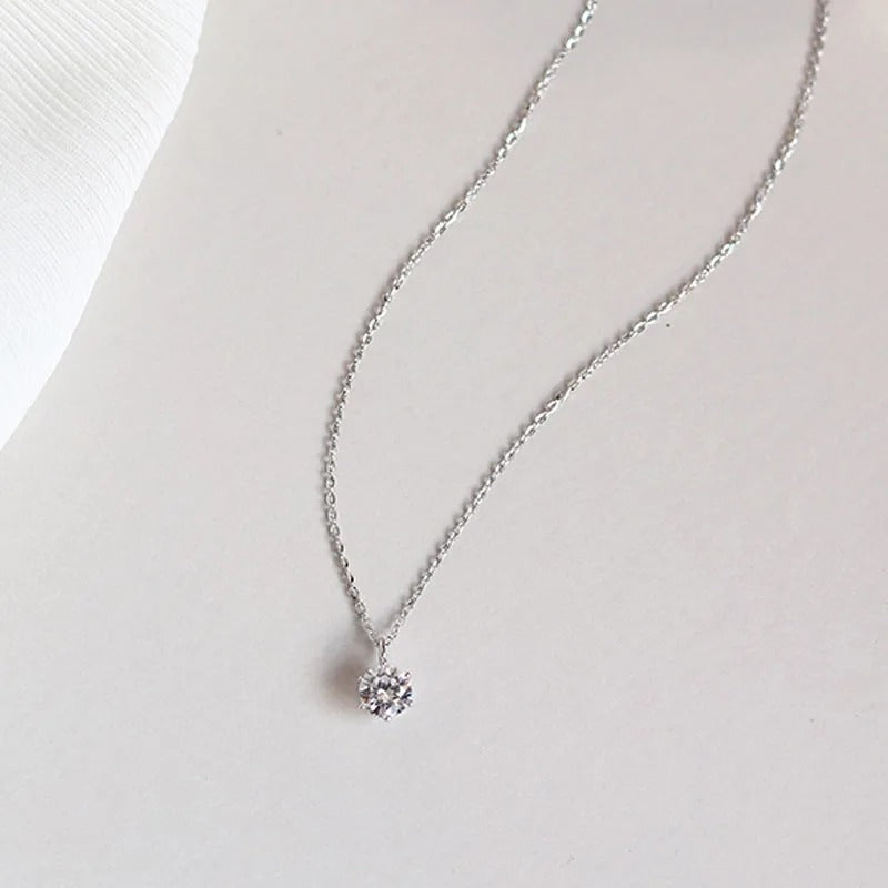The Celeste Solitaire Point of Light Necklace