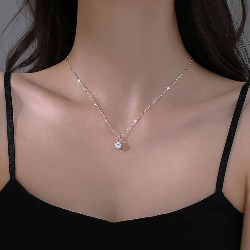The Celeste Solitaire Point of Light Necklace