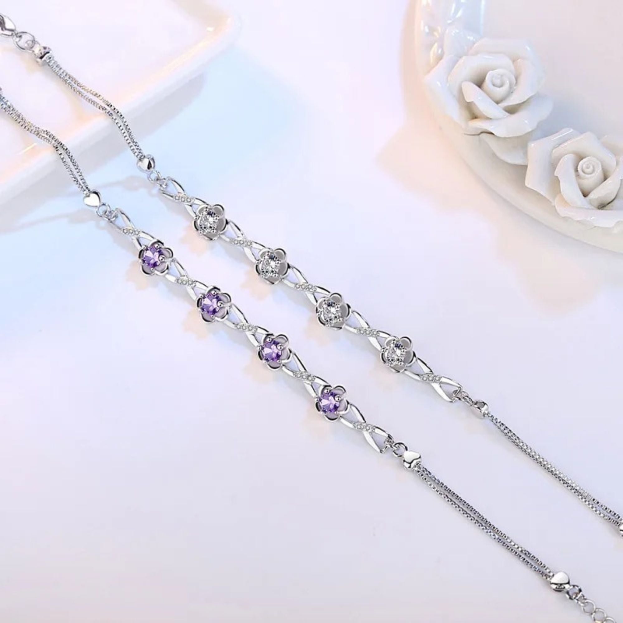 Sterling Silver Vintage Plum Blossom Bracelet