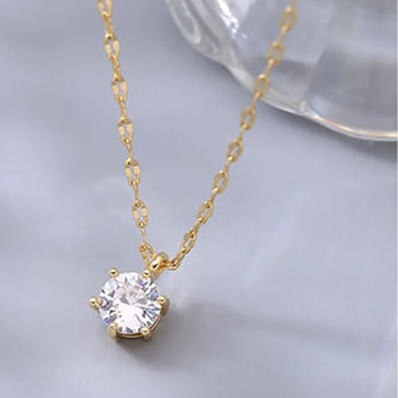The Celeste Solitaire Point of Light Necklace
