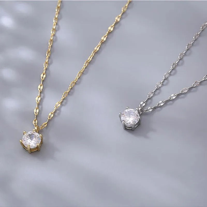 The Celeste Solitaire Point of Light Necklace
